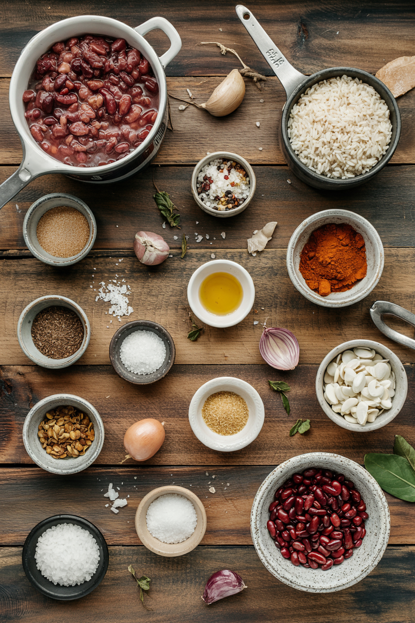 Ingredients for Crockpot Red Beans and Rice
