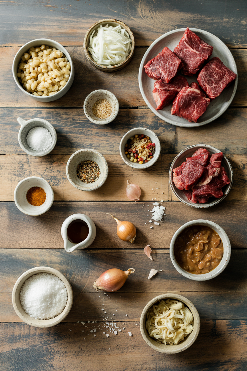 Ingredients for Cube Steak with Onion Gravy