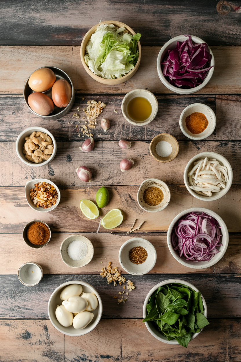 Ingredients for Filipino Ensaladang Talong