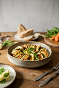 French Vegetable Tian served on a plate