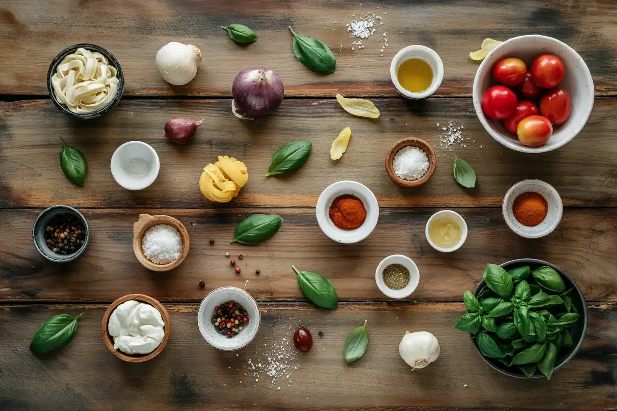 Fresh Caprese Pasta with Basil - Fresh Caprese Pasta with Basil