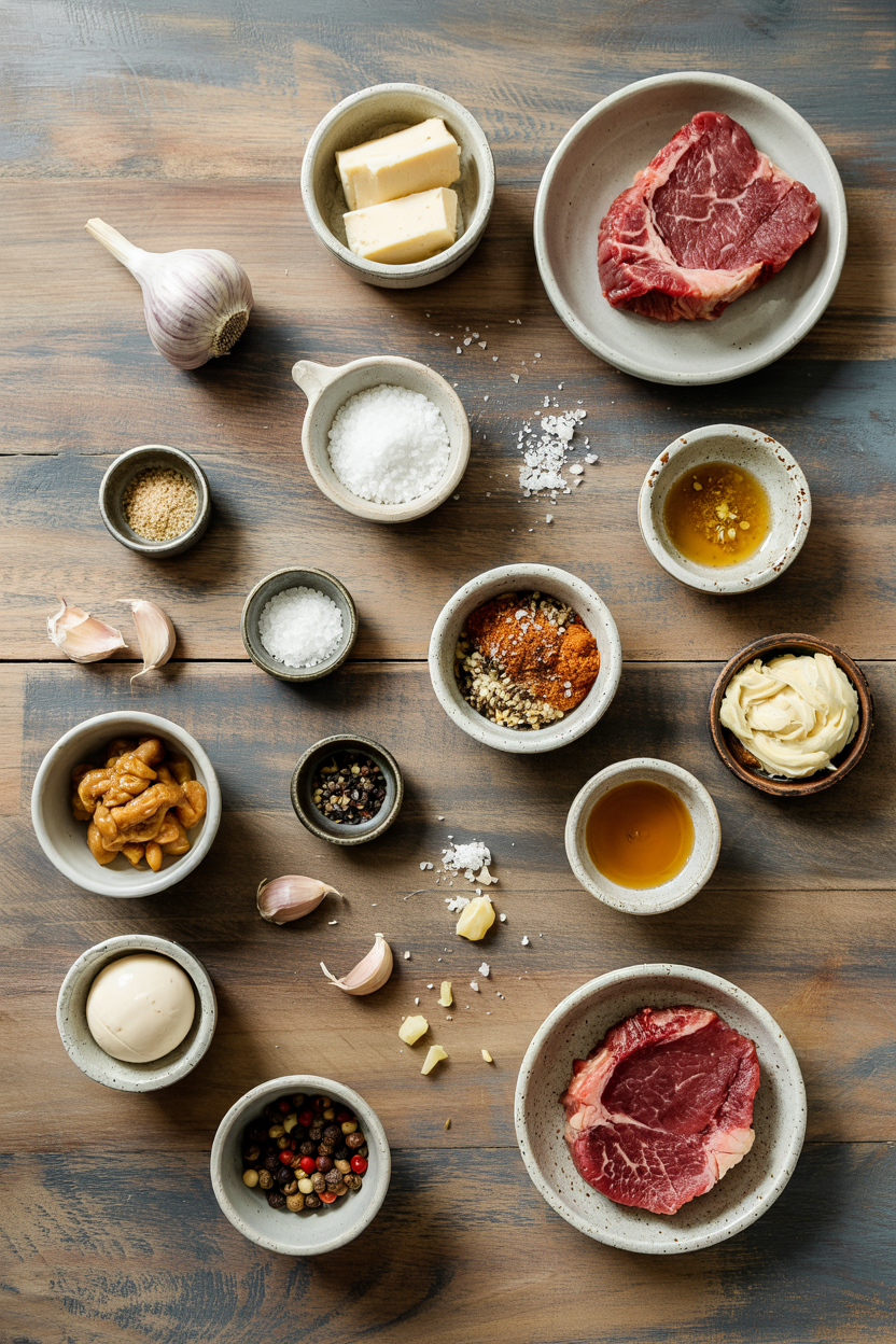 Ingredients for Garlic Butter Steak Bites