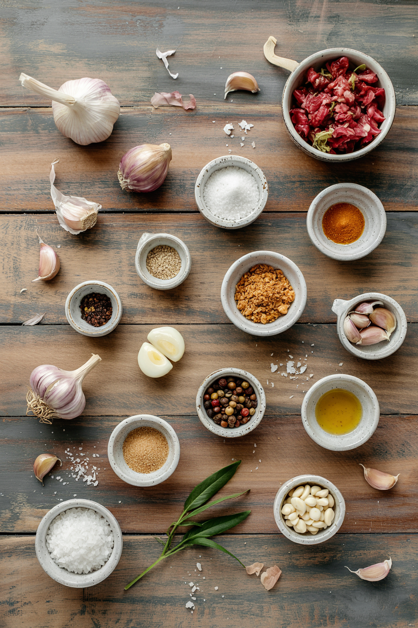 Ingredients for Garlic Toum Lebanese-Style