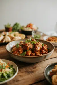 General Tso Chicken served on a plate