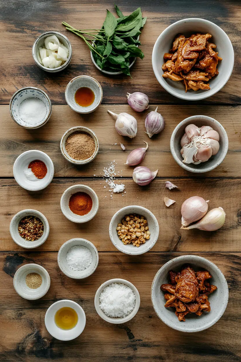 Ingredients for General Tso Chicken