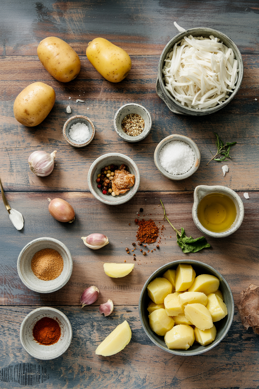 Ingredients for German Potato Salad with Vinegar