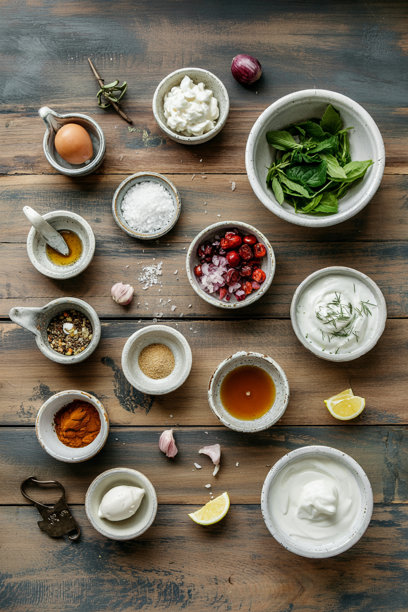 Ingredients for Greek Yogurt Tzatziki Sauce