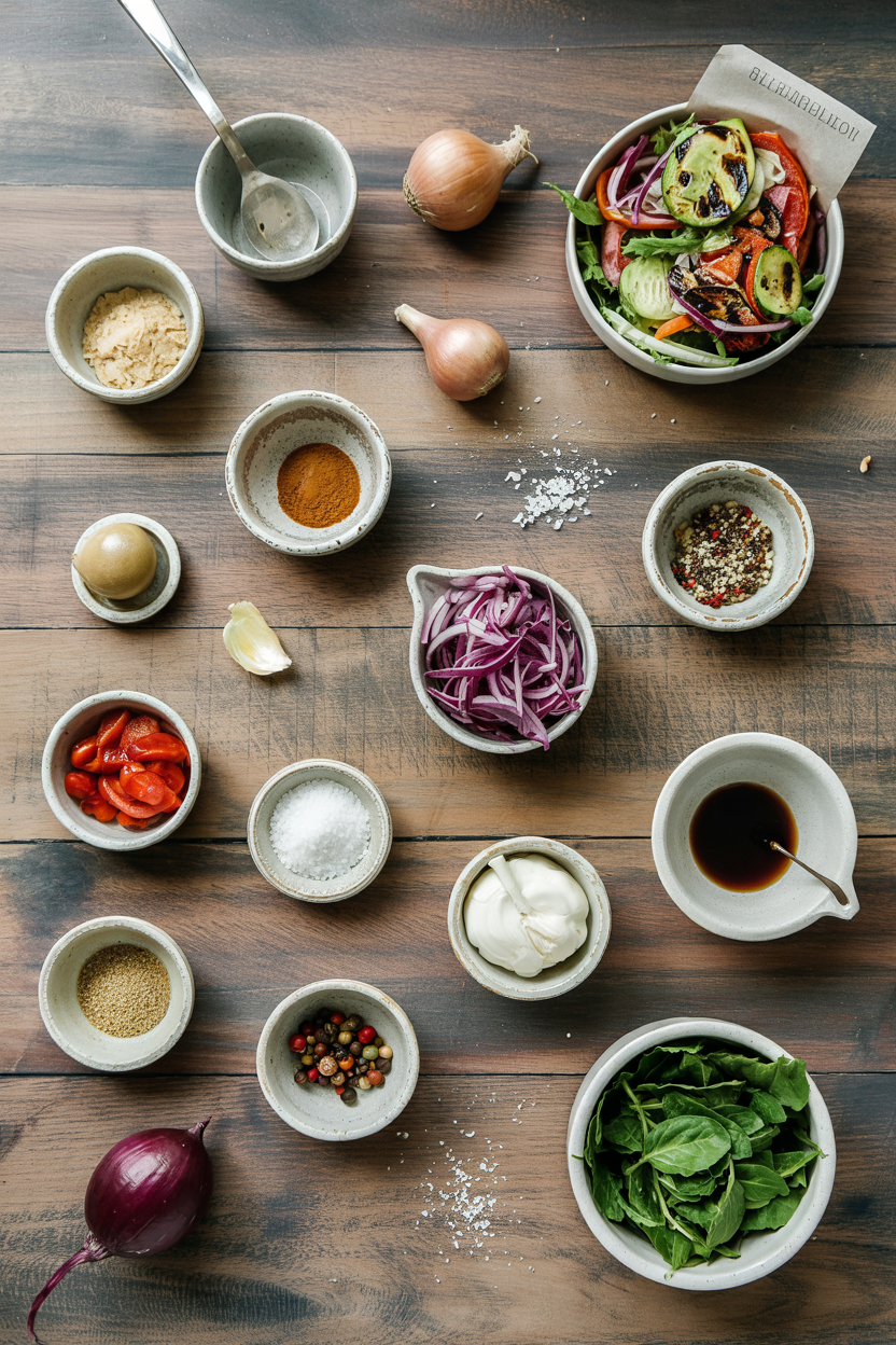 Ingredients for Grilled Vegetable Salad with Balsamic