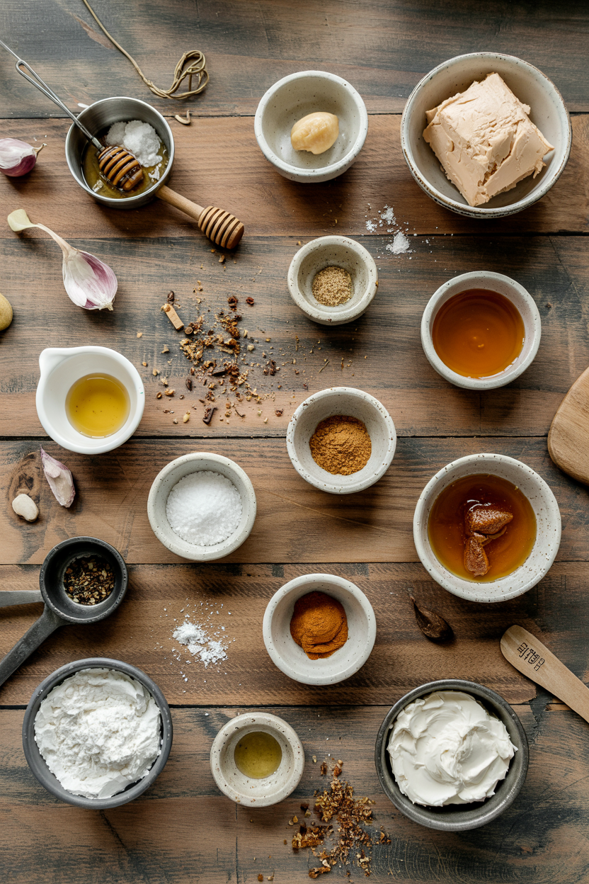 Ingredients for Honey Cinnamon Cream Cheese