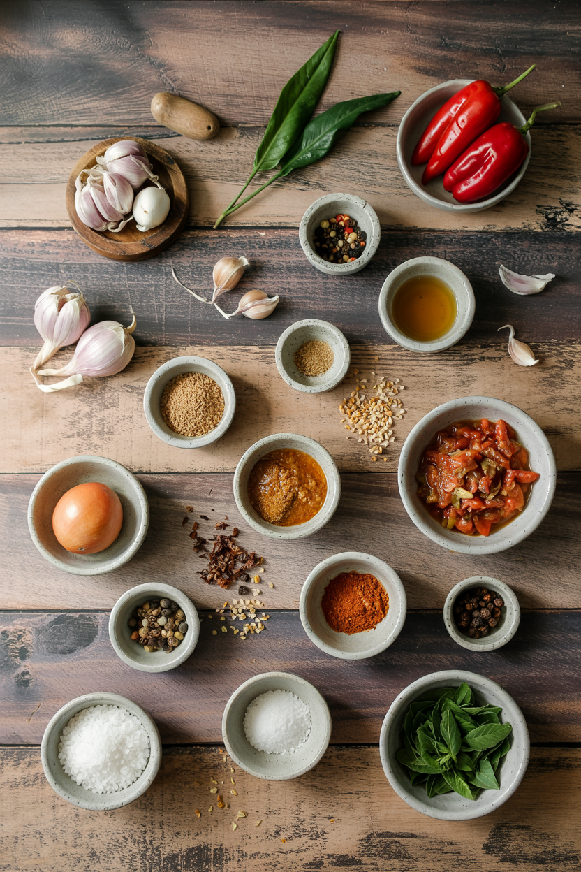 Ingredients for Indonesian Sambal Oelek