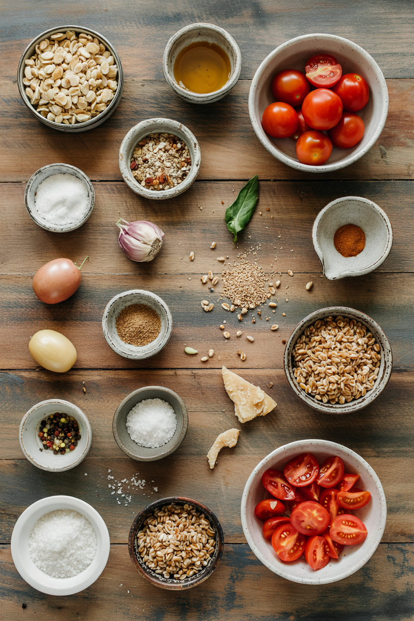 Ingredients for Italian Farro and Tomato Salad