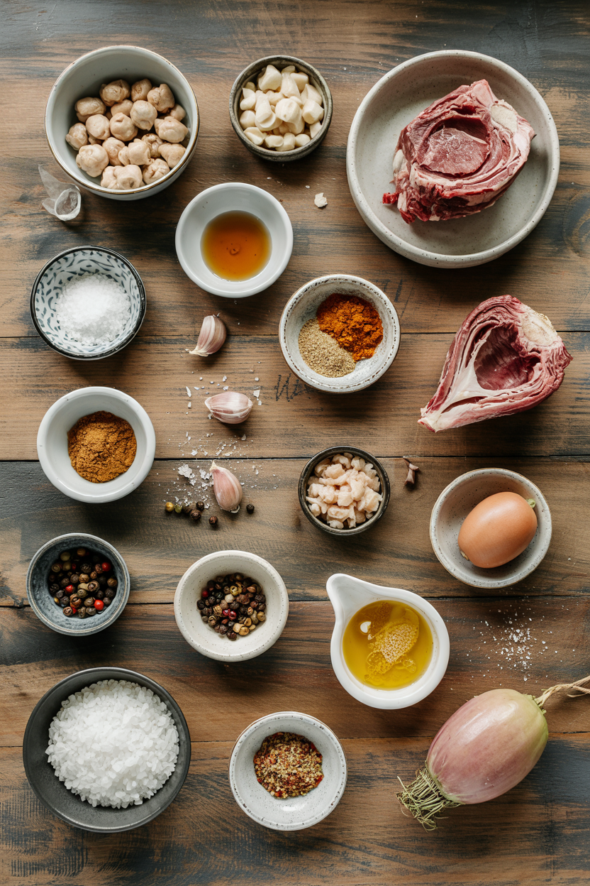 Ingredients for Italian Osso Buco Milanese