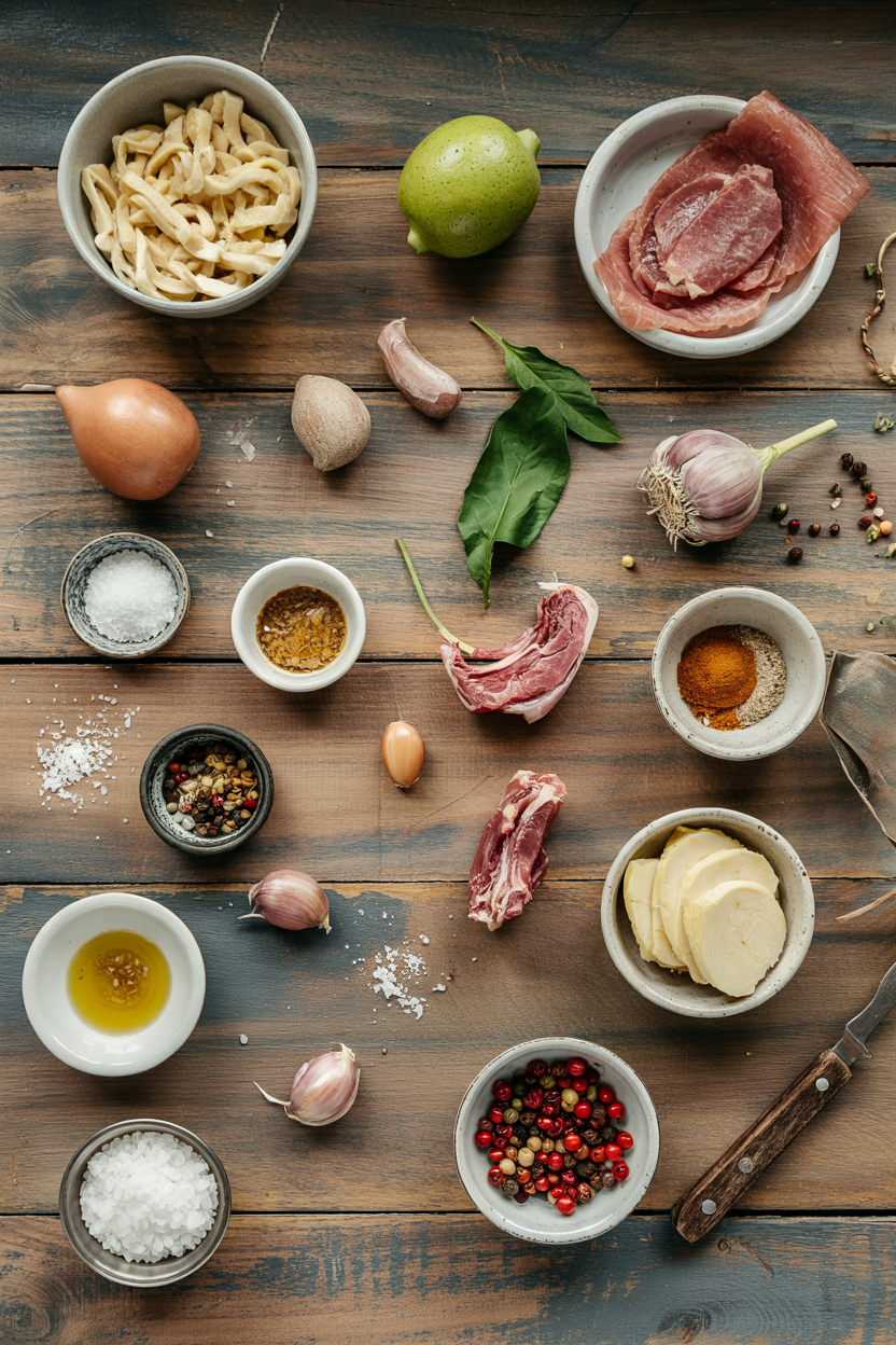 Ingredients for Italian Saltimbocca alla Romana