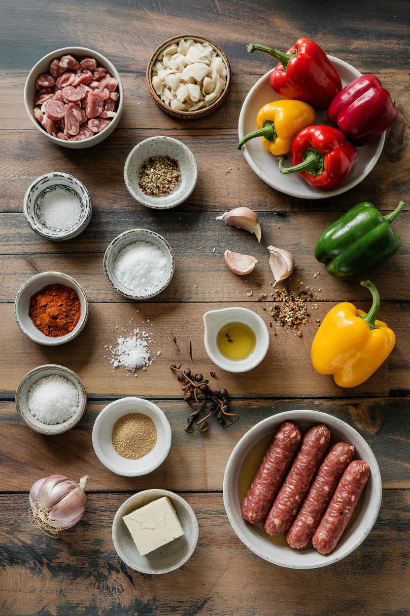 Ingredients for Italian Sausage and Peppers