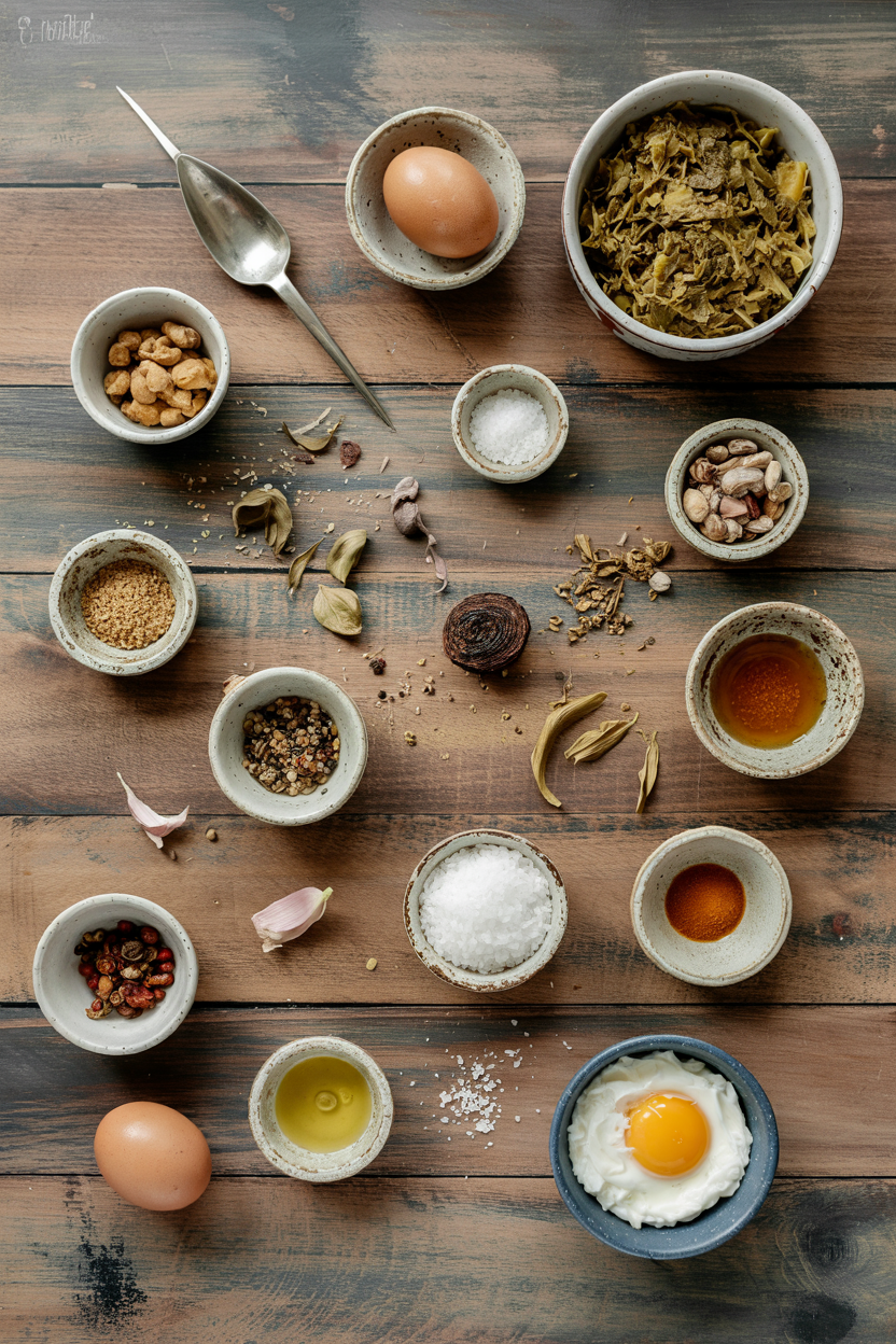 Ingredients for Jamaican Callaloo and Eggs