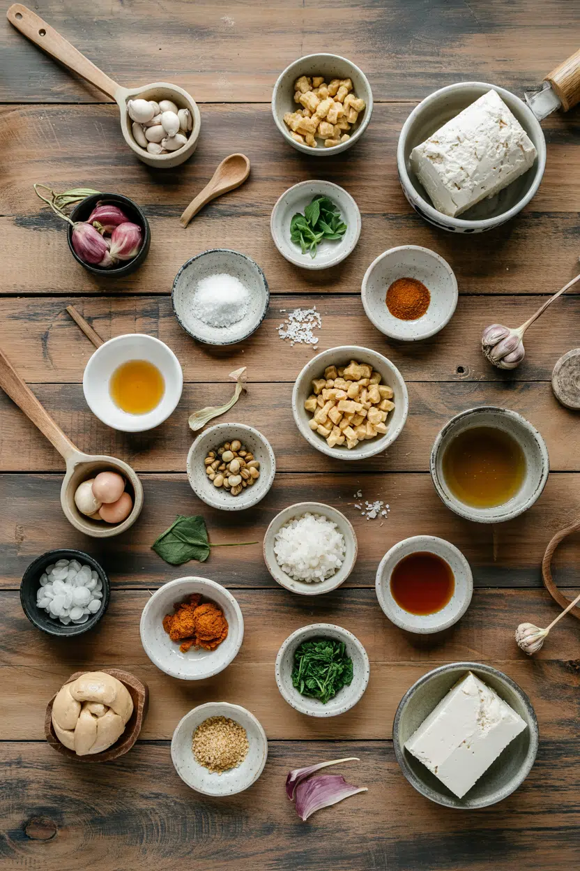 Ingredients for Japanese Agedashi Tofu
