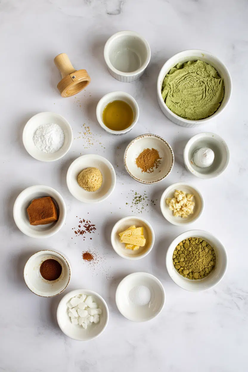 Ingredients for Japanese Matcha Roll Cake