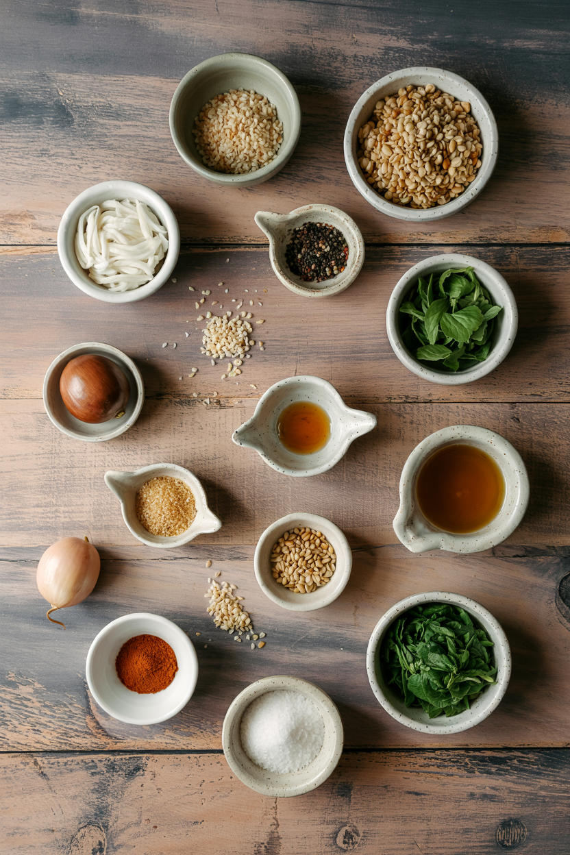 Ingredients for Japanese Sesame Dressing (Goma Dare)