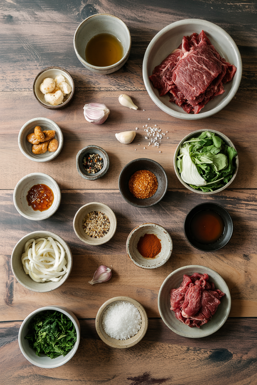 Ingredients for Korean Beef Bulgogi