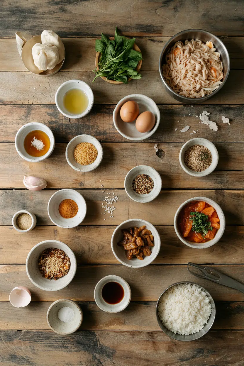 Ingredients for Korean Gyeran Bap Egg Rice