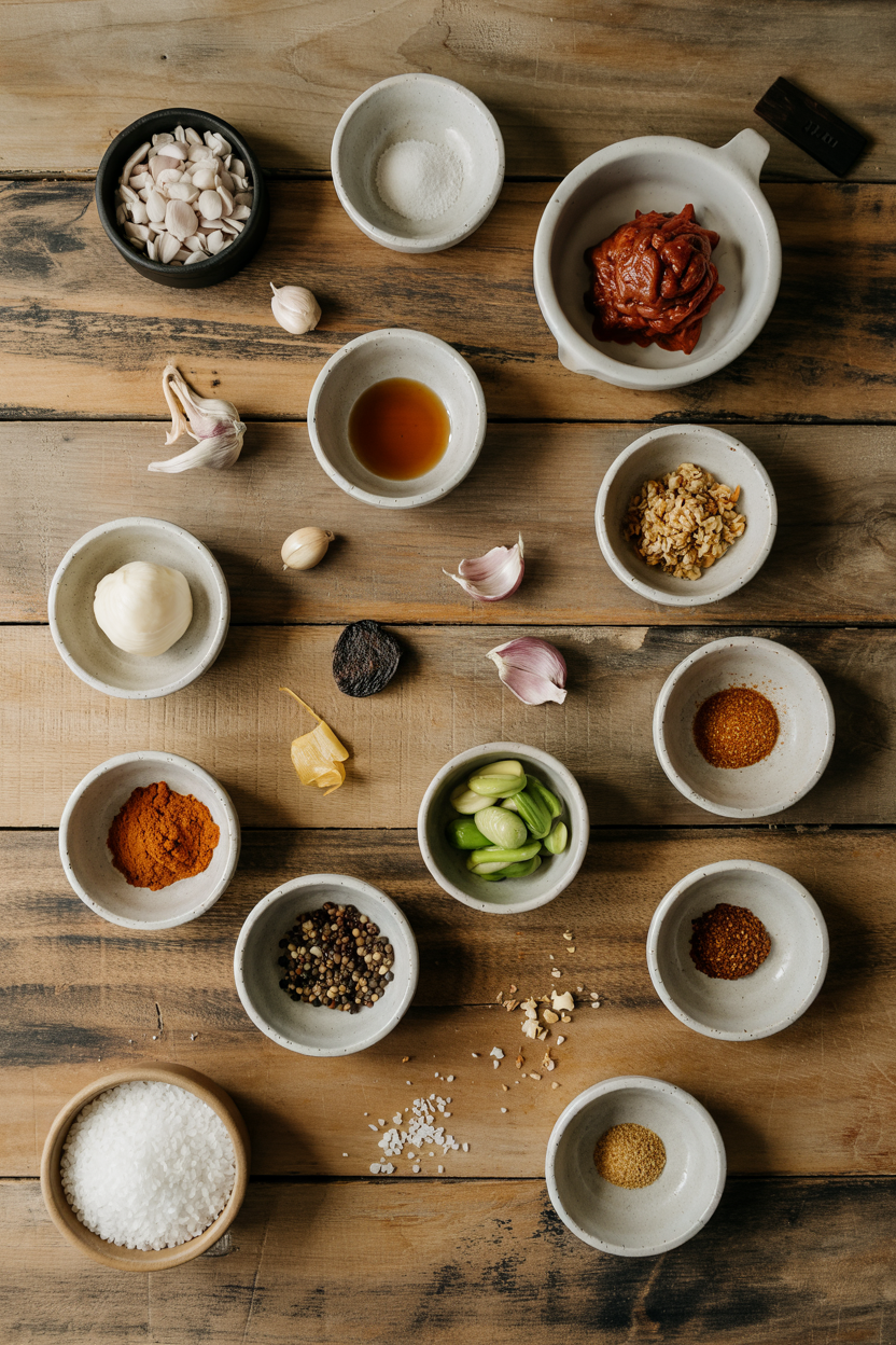 Ingredients for Korean Ssamjang Paste