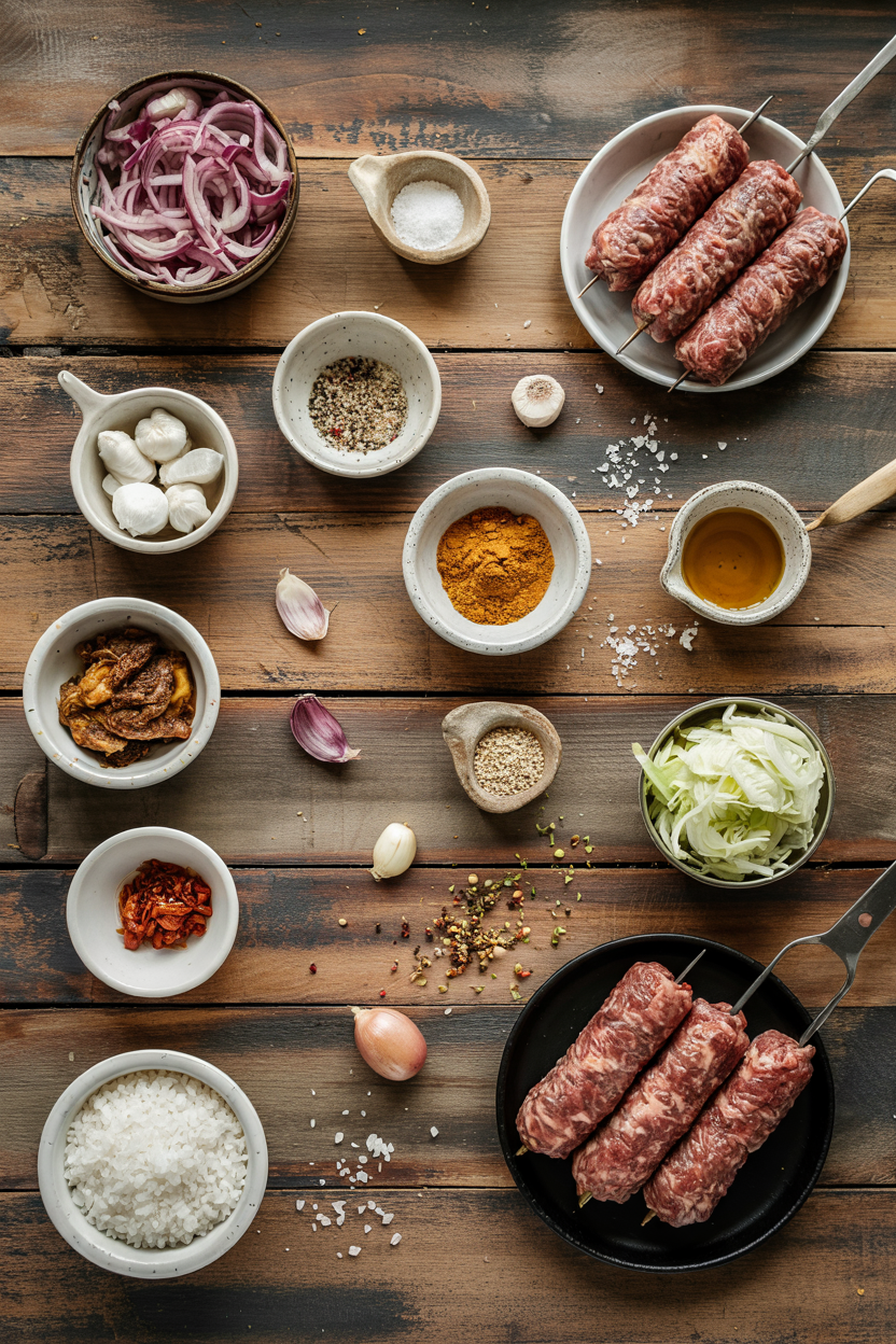 Ingredients for Lamb Kofta Kebabs