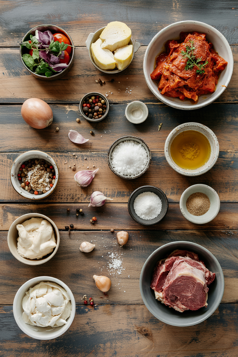 Ingredients for Lamb Moussaka Greek-Style
