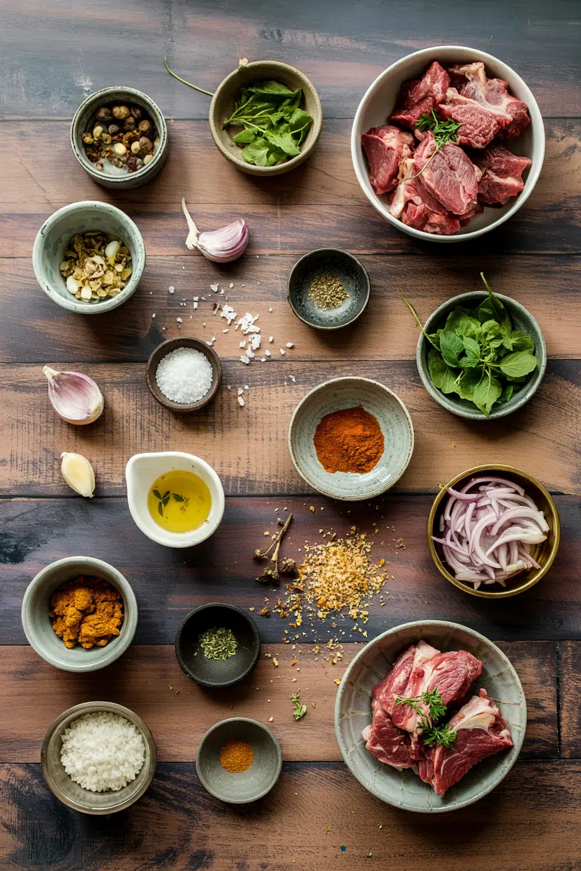 Ingredients for Lamb Rogan Josh Indian-Style