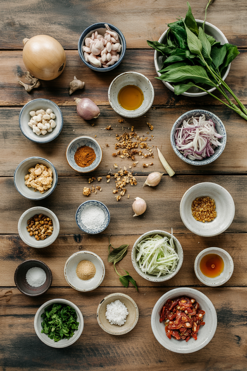 Ingredients for Laotian Larb Gai