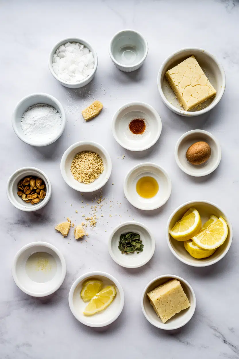 Ingredients for Lemon Bars with Shortbread Crust