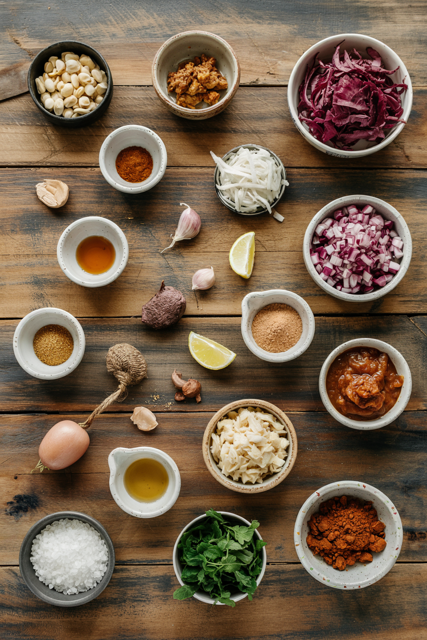 Ingredients for Mexican Chilaquiles Rojos