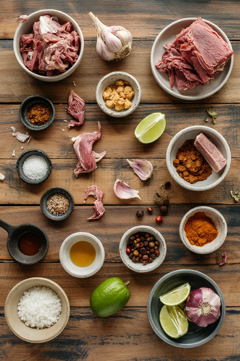Ingredients for Mexican Cochinita Pibil