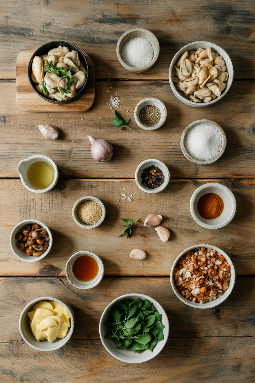 Ingredients for Mussels in White Wine Sauce