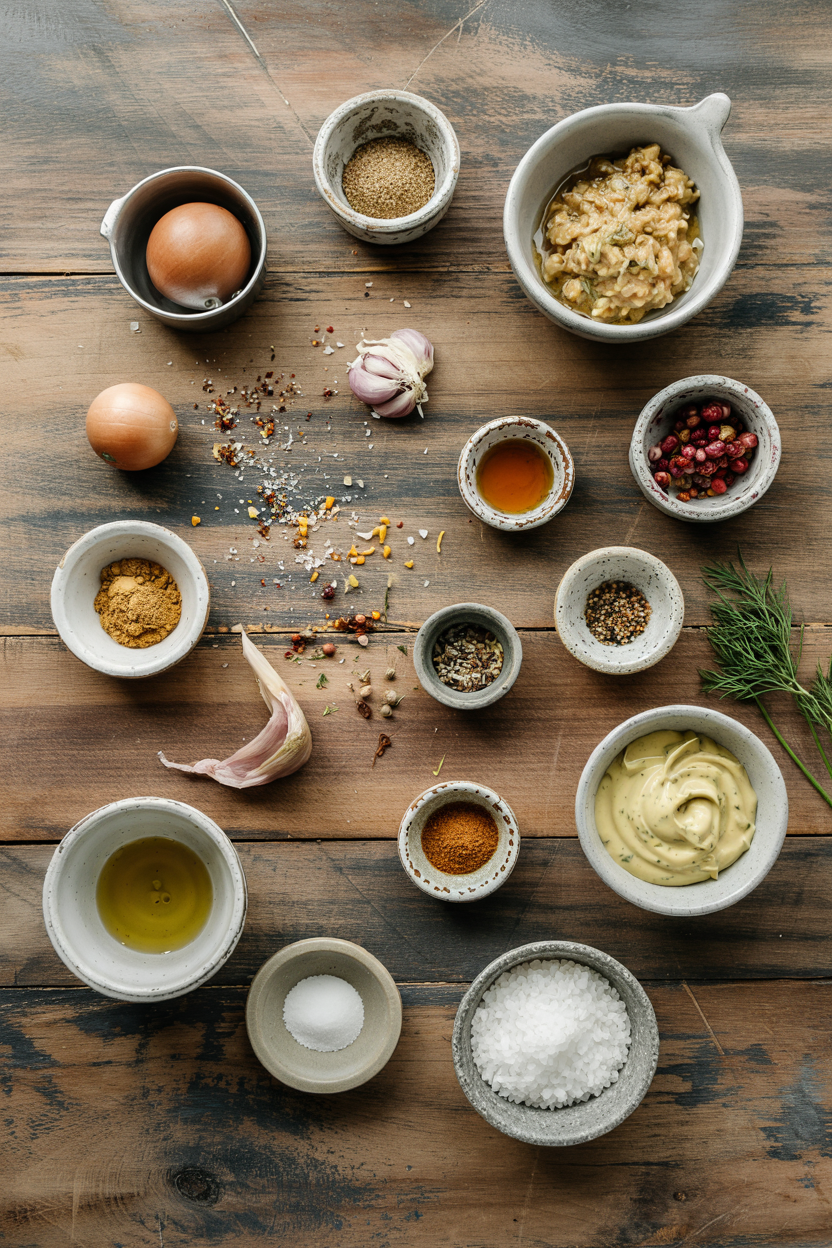 Ingredients for Mustard Dill Sauce