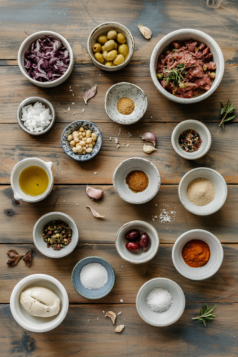 Ingredients for Olive Tapenade Provençal-Style