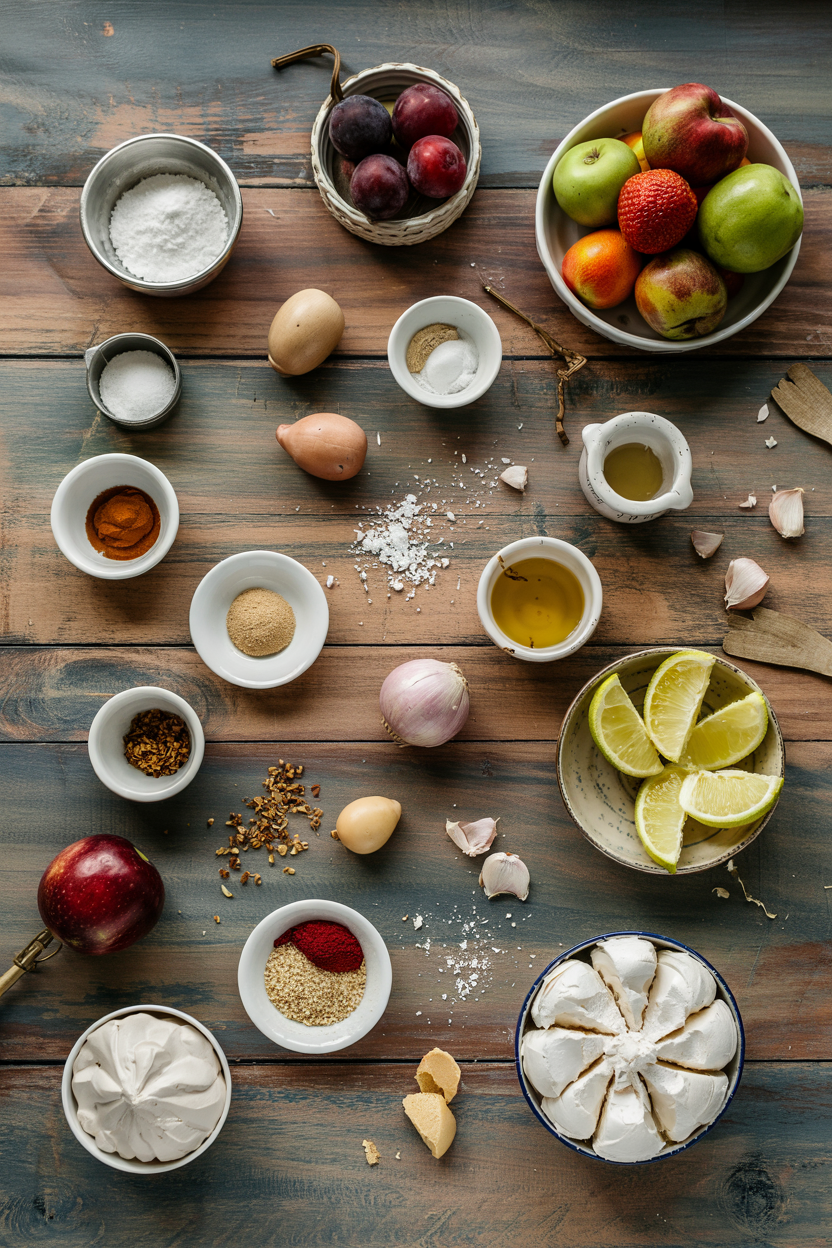 Ingredients for Pavlova with Fresh Fruit