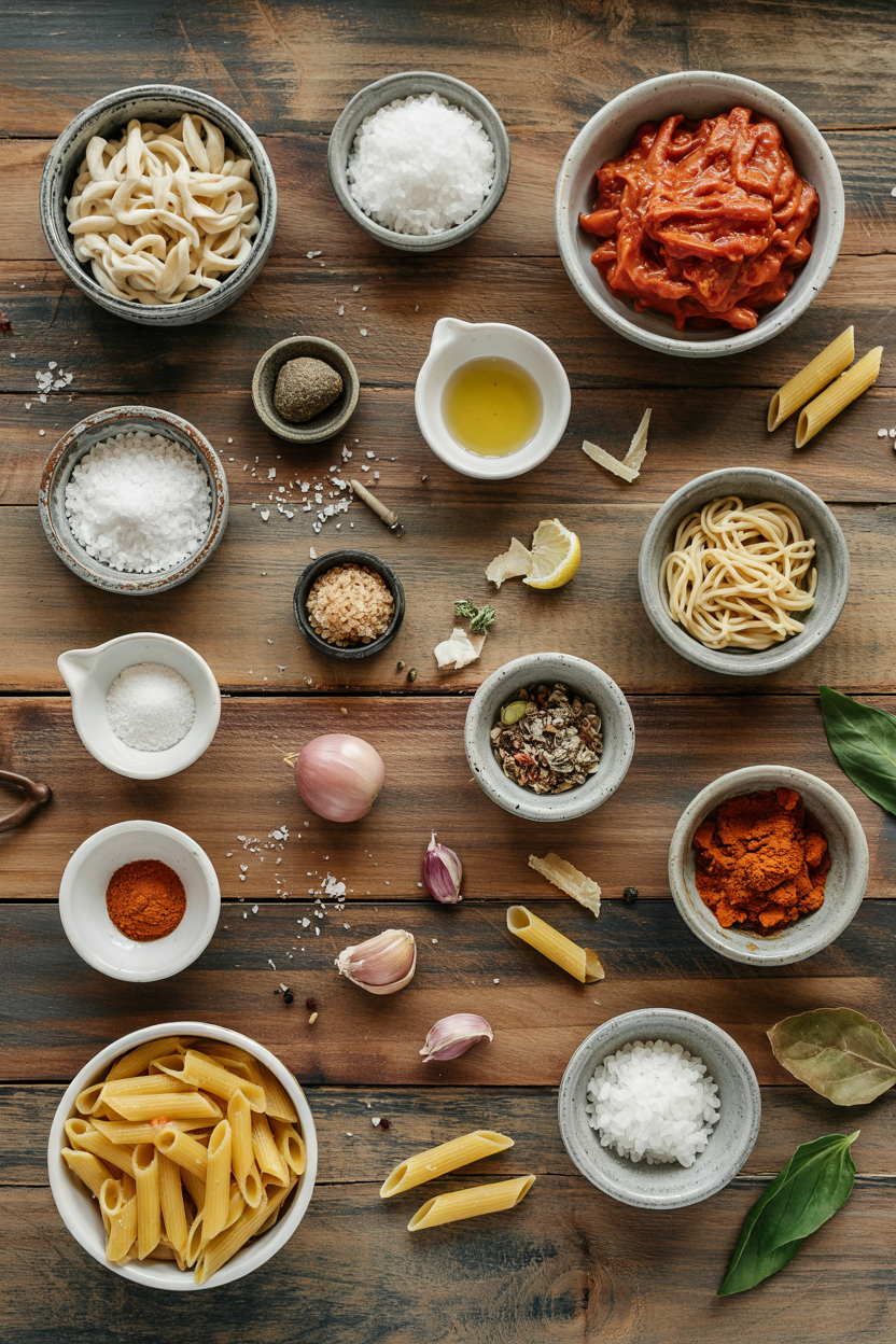 Ingredients for Penne alla Vodka