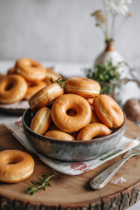Polish Pączki Doughnuts served on a plate