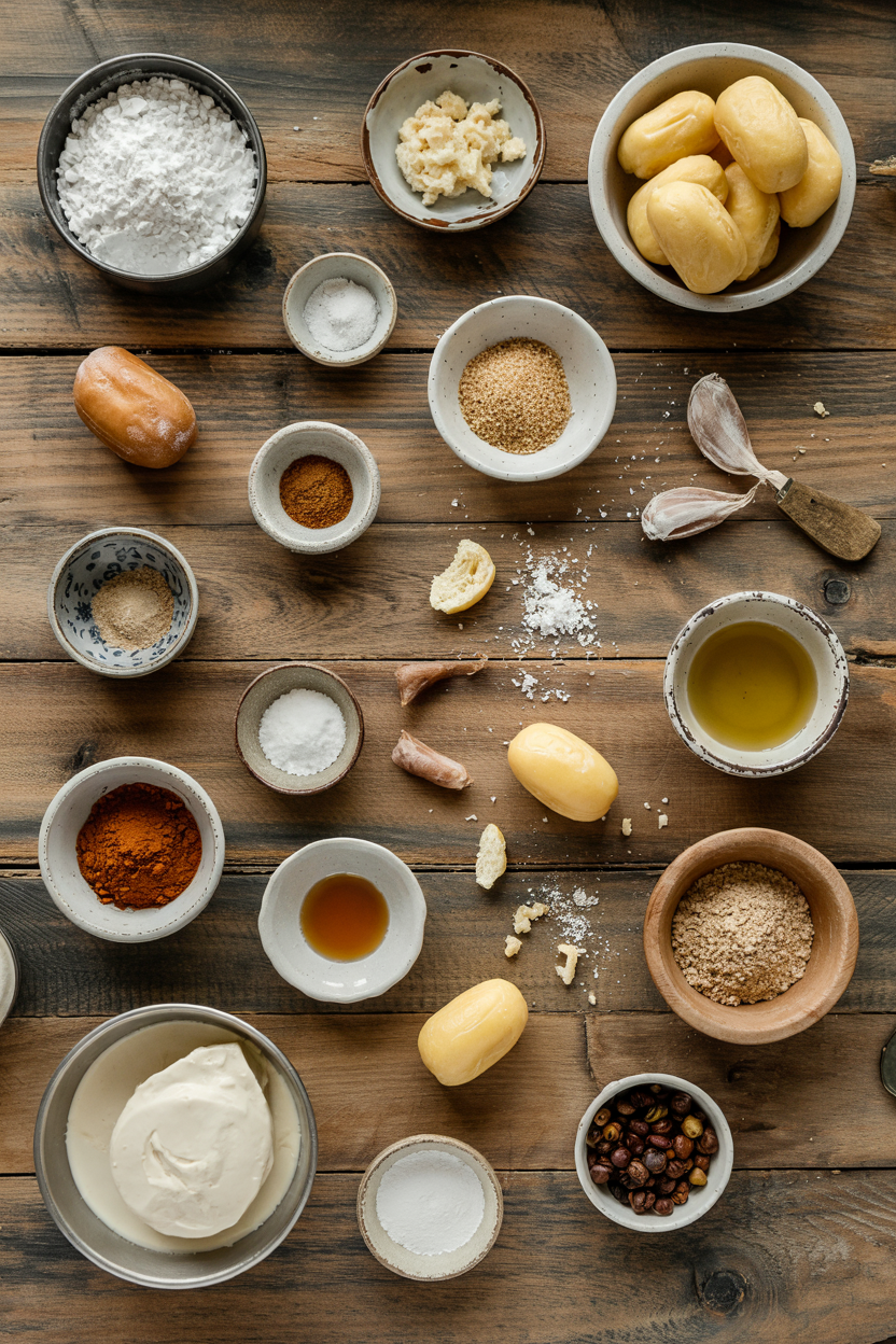 Ingredients for Polish Pączki Doughnuts