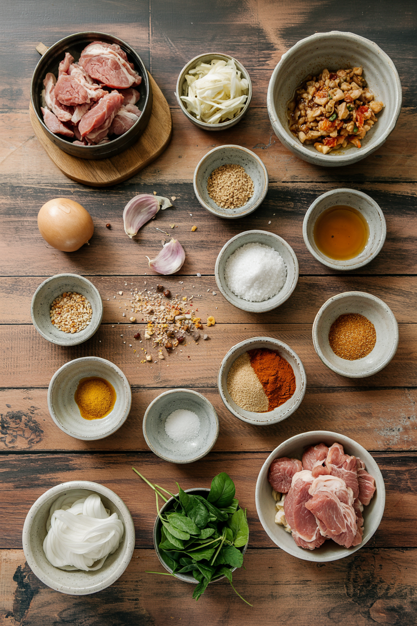 Ingredients for Pork Banh Mi Filling