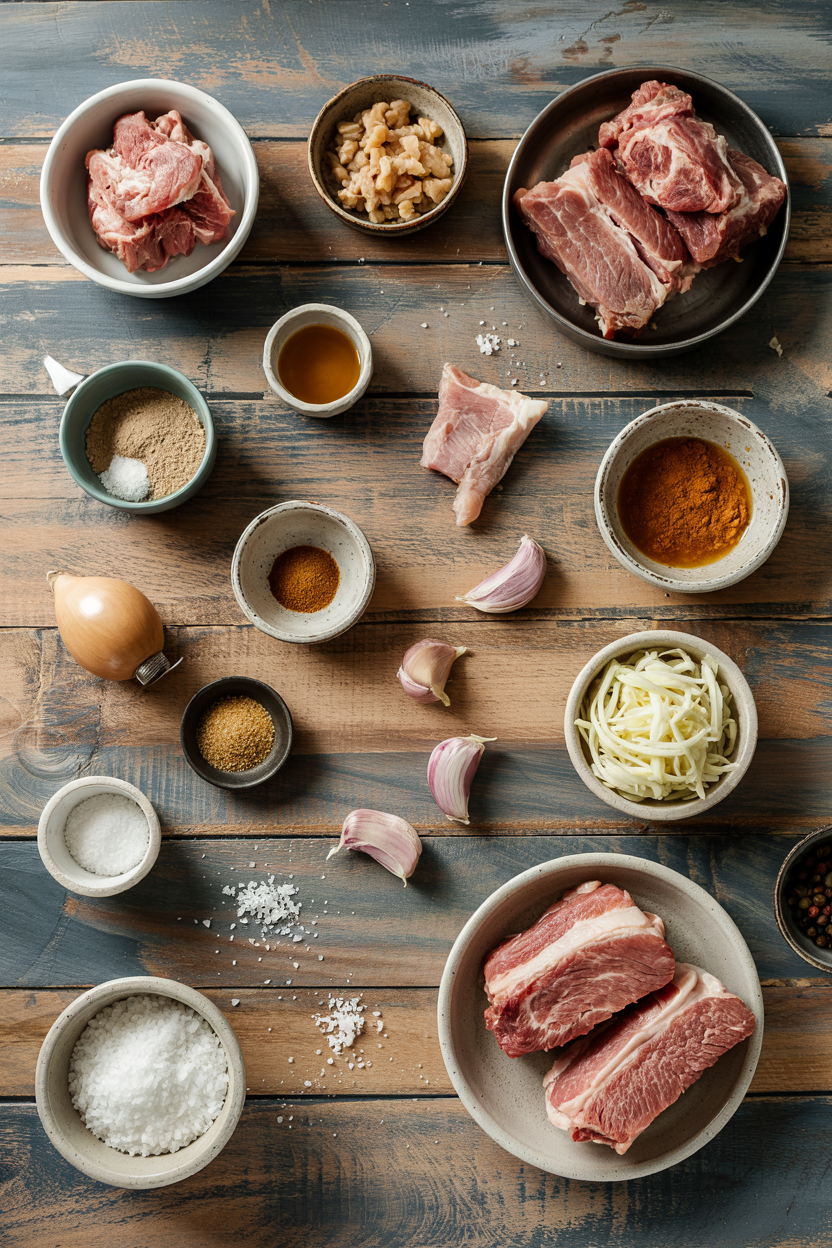 Ingredients for Pork Carnitas Mexican-Style