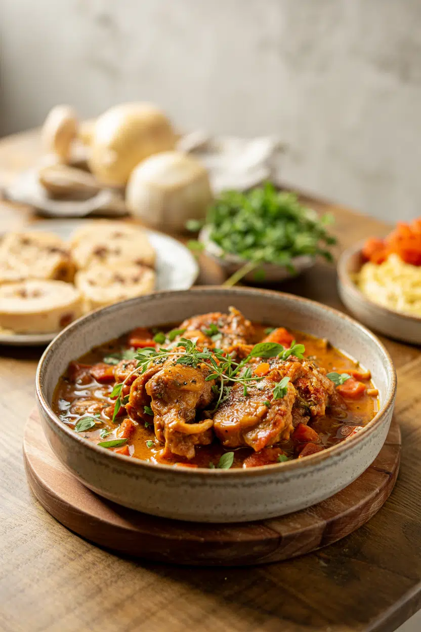 Pork Osso Buco served on a plate