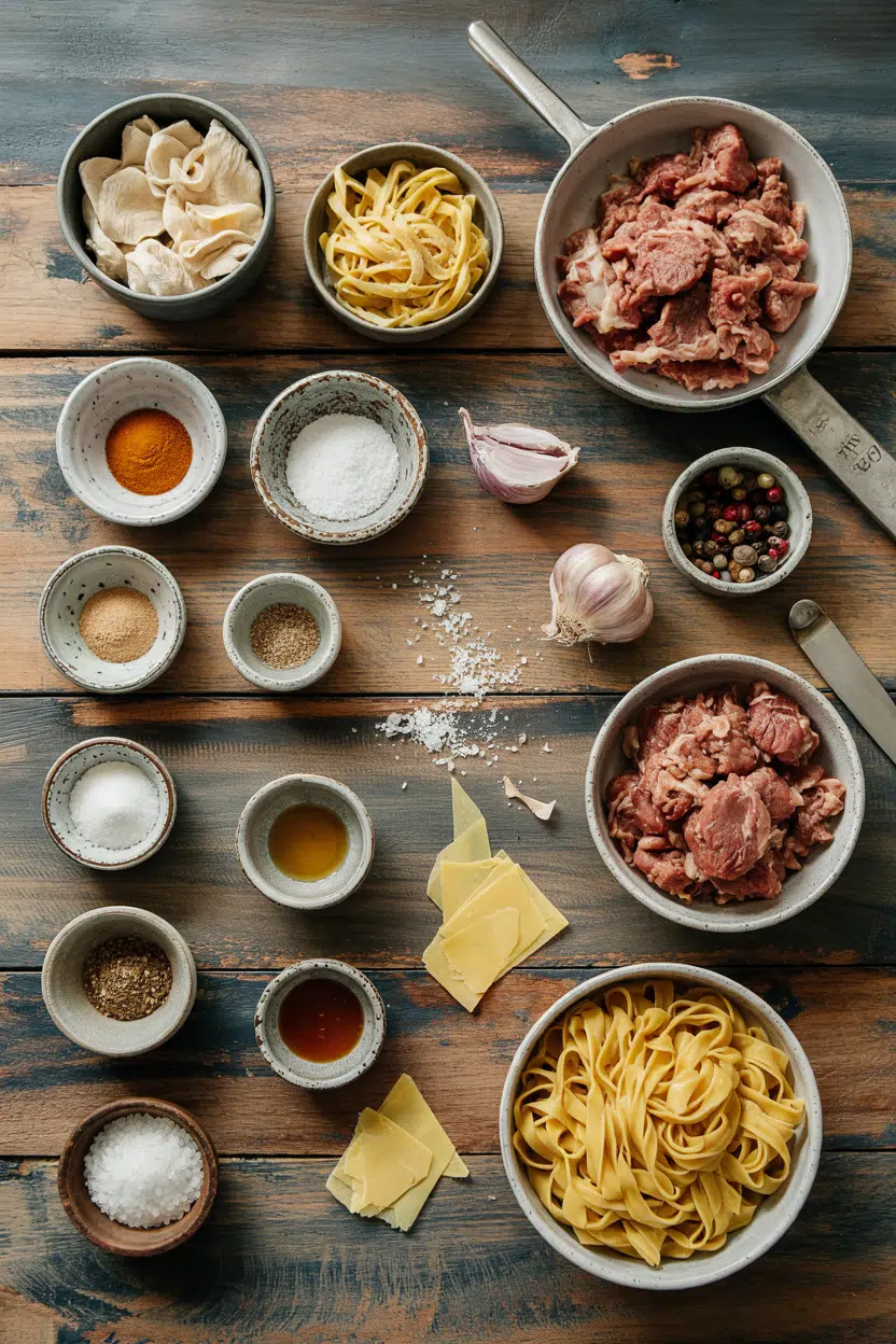 Ingredients for Pork Ragu with Pappardelle