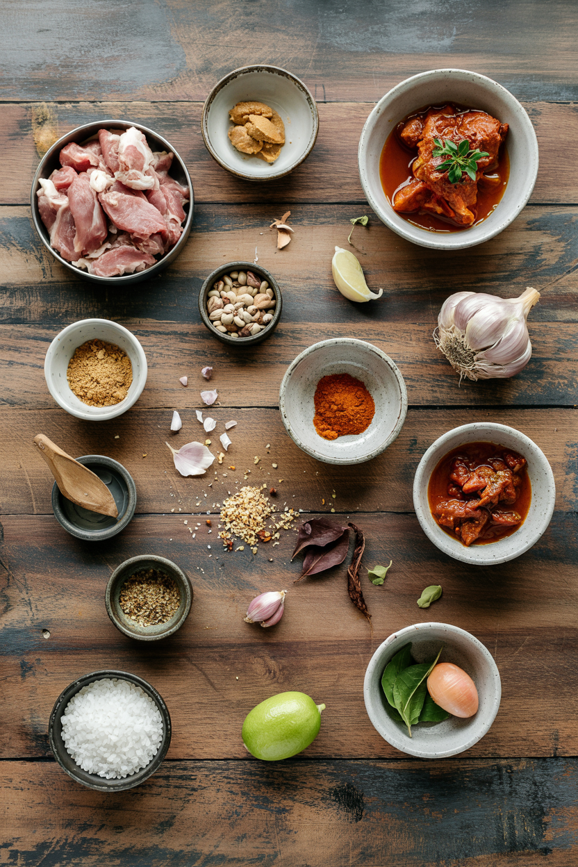 Ingredients for Pork Vindaloo Goan-Style