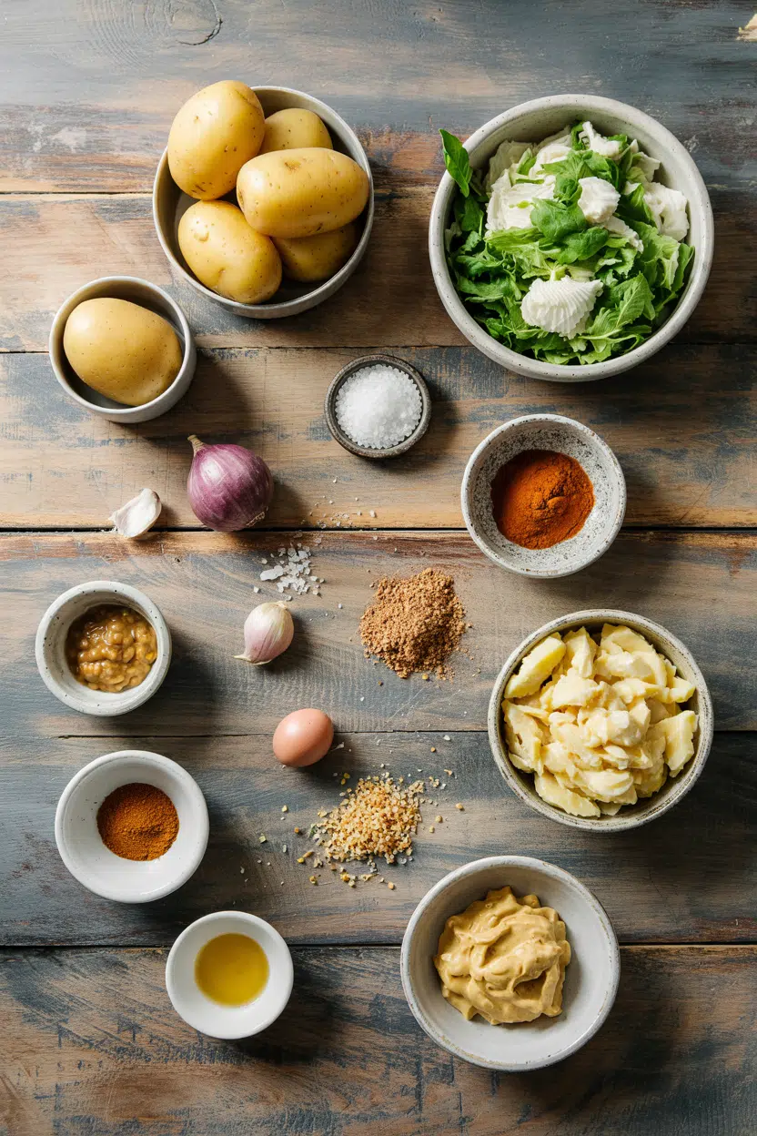 Ingredients for Potato Salad Dressing with Mustard