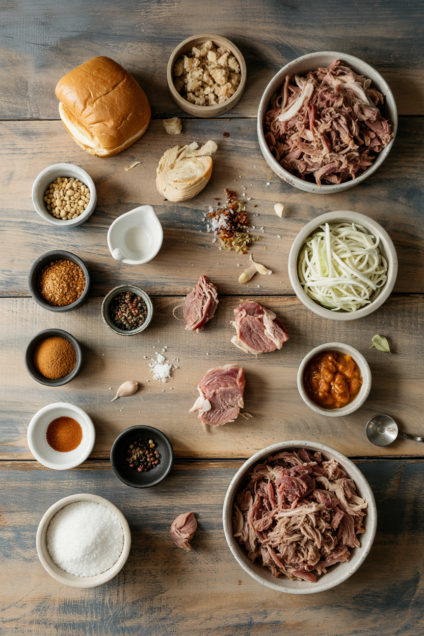 Ingredients for Pulled Pork Sandwiches