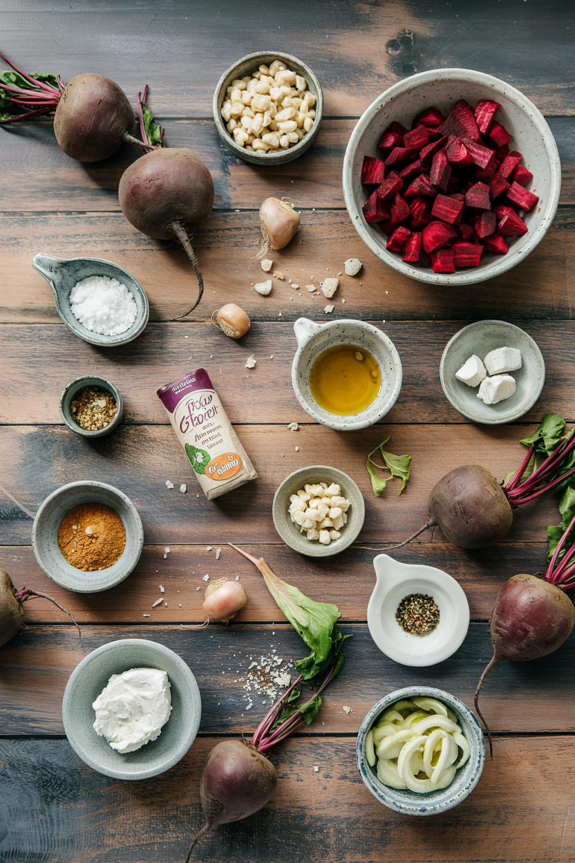 Ingredients for Roasted Beet Salad with Goat Cheese