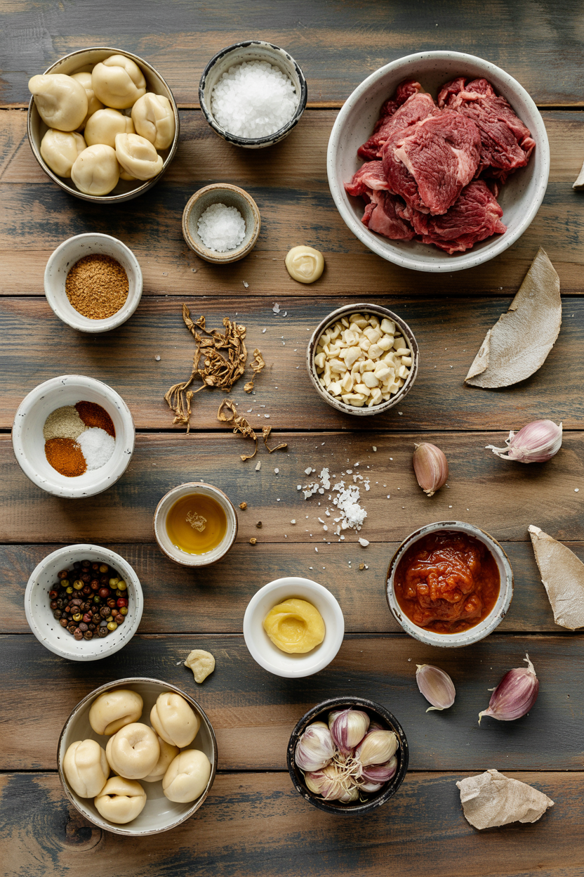 Ingredients for Russian Beef Pelmeni