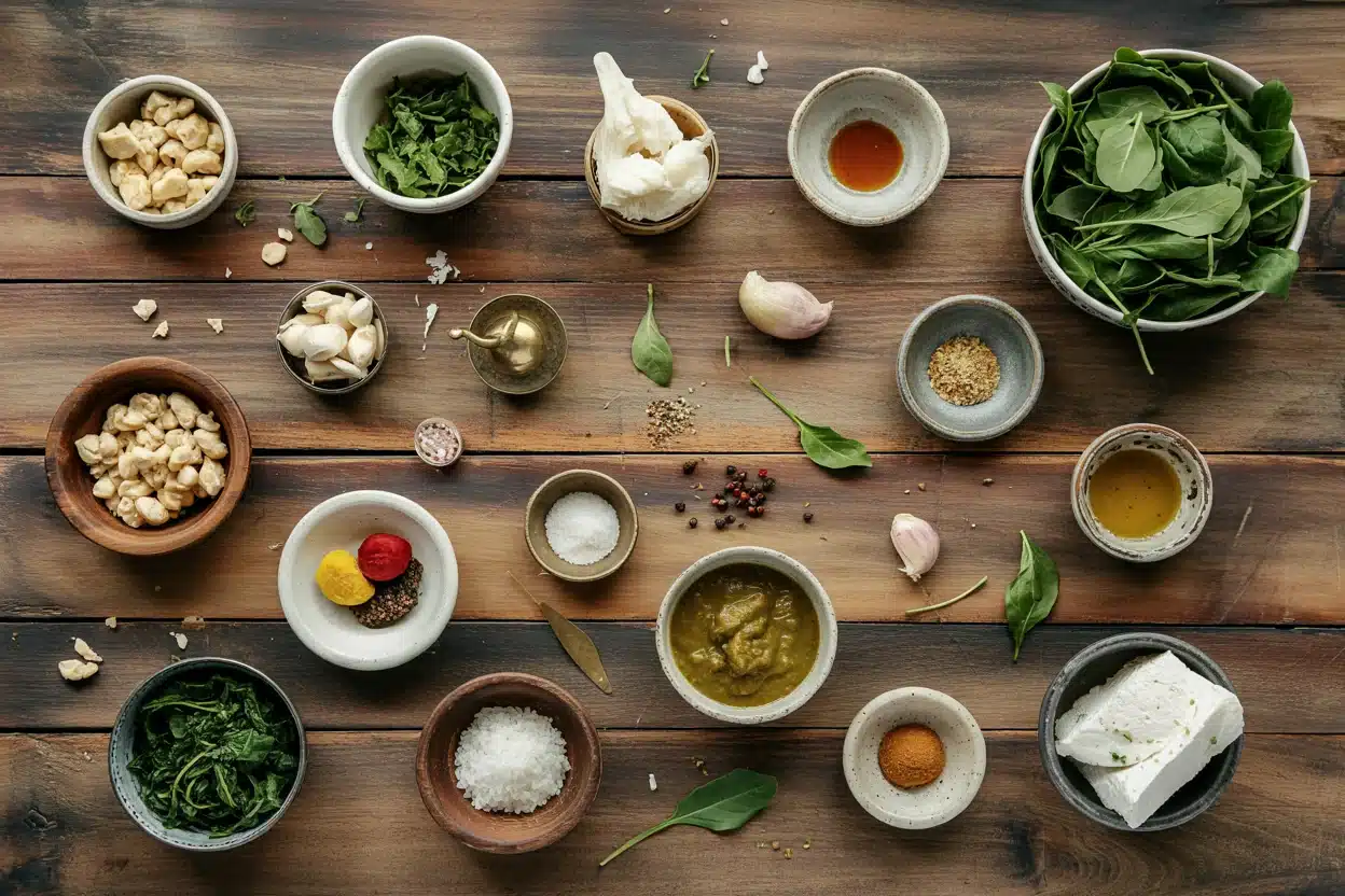 Saag Paneer Greens Curry - Saag Paneer Greens Curry
