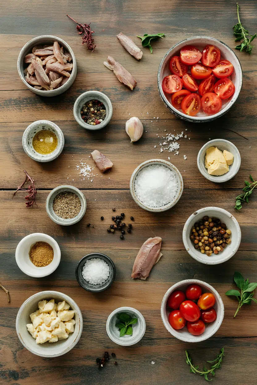 Ingredients for Sardine and Tomato Salad